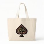 Spades Symbol: Orange &amp; Red: Tote Bag