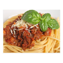 Spaghetti bolognese post cards