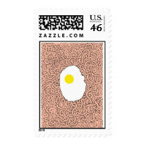 Spaghetti in tomato sauce with Fried Egg stamps