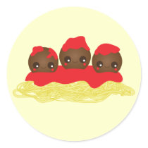Spaghetti & Meatballs Round Stickers