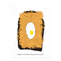 Spaghetti on Toast with Fried Egg. posters