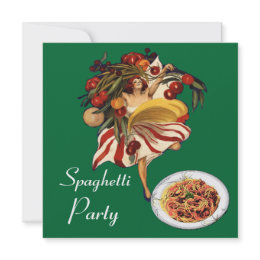 SPAGHETTI PARTY DANCE,ITALIAN KITCHEN AND TOMATOES invitation