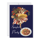 SPAGHETTI PARTY DANCE,ITALIAN KITCHEN AND TOMATOES PERSONALIZED INVITATIONS