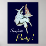SPAGHETTI PARTY, ITALIAN KITCHEN ,purple Posters