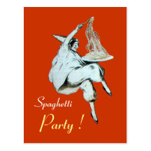 SPAGHETTI PARTY ITALIAN KITCHEN, RESTAURANT Recipe Postcards
