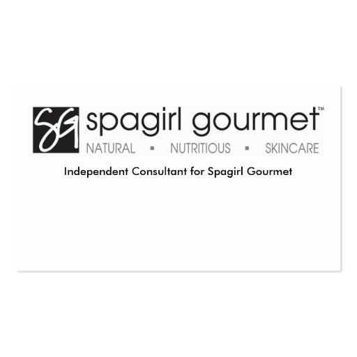 Spagirl Gourmet Business Card (front side)