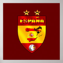 Spain 1964 2008 soccer futbol emblem shield poster
