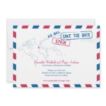 Spain Air Mail Wedding Save The Date Personalized Announcement