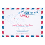 Spain Air Mail Wedding Save The Date Personalized Announcement