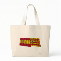 Spain and Aragón waving flags Bag