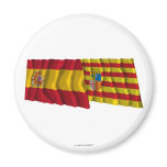 Spain and Aragón waving flags Magnet