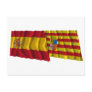 Spain and Aragón waving flags Post Cards