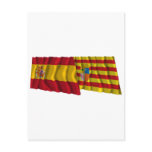 Spain and Aragón waving flags Post Card