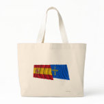 Spain and Asturias waving flags Tote Bag