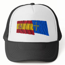 Spain and Asturias waving flags Hat