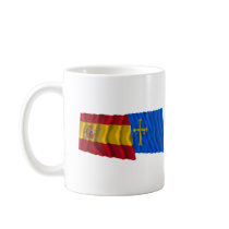 Spain and Asturias waving flags Coffee Mugs