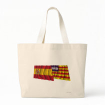 Spain and Balearic Islands waving flags Tote Bag