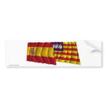Spain and Balearic Islands waving flags Bumper Stickers