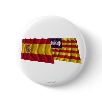 Spain and Balearic Islands waving flags Pins
