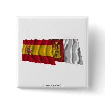 Spain and Castilla-La Mancha waving flags Pin