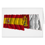 Spain and Castilla-La Mancha waving flags cards