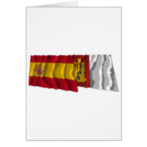 Spain and Castilla-La Mancha waving flags Cards