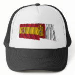 Spain and Castilla-La Mancha waving flags hats
