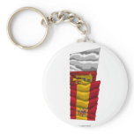 Spain and Castilla-La Mancha waving flags Keychain