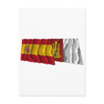 Spain and Castilla-La Mancha waving flags Post Card