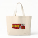 Spain and Castilla y León waving flags bags