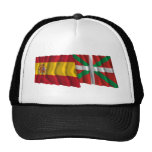 Spain and País Vasco (Euskadi Basque) waving flags Hat