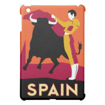 spain art deco retro travel poster ipad mini cases