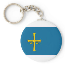 Spain Asturias Flag Key Chain