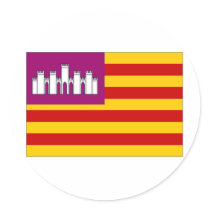 Spain Balearic Islands Flag Round Stickers