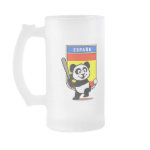 This cute little panda is ready to play for the Spanish team! Panda holds a bat and is about to swing at the ball. Great for fans of the Spain baseball team or Spanish baseball players.