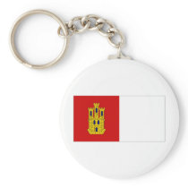 Spain Castilla La Mancha Flag Keychain