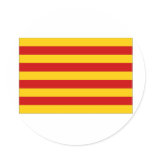 Spain Catalonia Flag Round Sticker