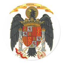 Spain Coat of Arms 1977 Round Stickers