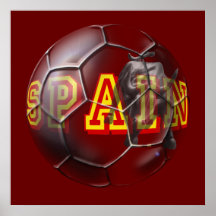 Spain contemporary soccer ball futbal fans gifts print