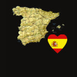 Spain Flag Heart Map Fitted AA T-Shirt