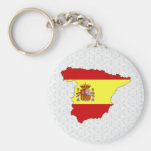 Spain Flag Map full size Key Chains