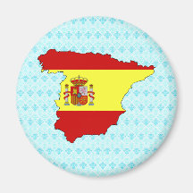 Spain Flag Map full size Magnets