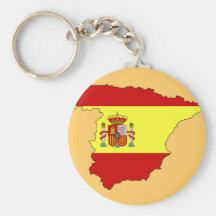 Spain flag map key chains