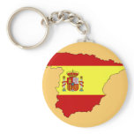 Spain flag map key chains