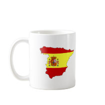 Spain flag map coffee mugs