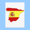Spain flag map postcards
