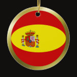 Spain Fisheye Flag Ornament