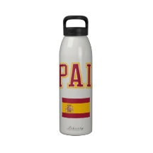 Spain + Flag Reusable Water Bottles