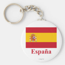 Spain Flag with Name in Spanish Keychains
