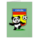 This adorable little panda is too cute! He's featured in front of a large flag from Spain and ready to play football and score some goals. This cute design is perfect for football players and soccer fans.